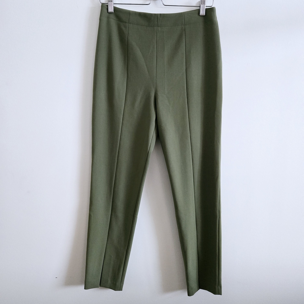 TIBI | US 6 High Waisted Trouser Pants | olive green